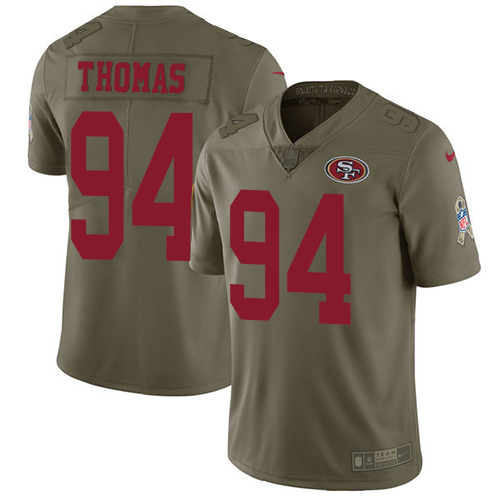 San Francisco 49ers Limited Olive Men Solomon Thomas NFL Jersey #94 2017 Salute to->women nfl jersey->Women Jersey